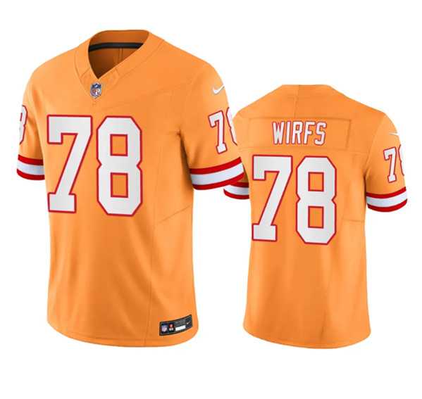 Men%27s Tampa Bay Buccaneers #78 Tristan Wirfs Orange Throwback Limited Stitched Jersey->tennessee titans->NFL Jersey